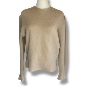 Bianco & Blu Sweater‎ Alpaca Wool Blend Beige Cream Crew Neck Knit Size Medium
